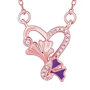 GIVA 925 Silver Rose Gold Ginkgo Leaf Necklace| Gifts for Girlfriend,Pendant to Gift Women & Girls | With Certificate of Authenticity and 925 Stamp | 6 Months Warranty*