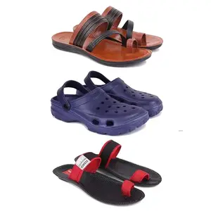 DRACKFOOT Men's Sandals | Lightweight Wear| Stylish & Easy to Wear For Men's GR-SAN-(3-COMBO)-3151-3121-3133-8