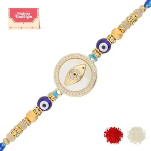 VOYLLA Diamond Charm Evil Eye Rakhi For Brother|Men Rakhi|Rakhi Gift For Brother