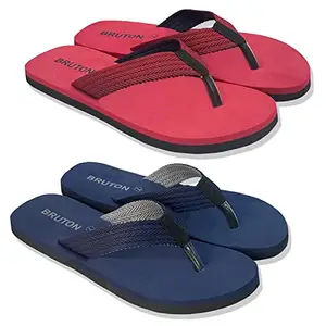BRUTON Soft Slipper Super Fit Comfort Flip-Flop, Slides and House Slipper for Men's & Boy's- Size : 9