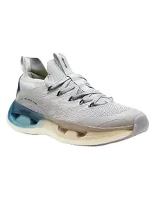 ABROS Eddard Running Sports Shoes Breathable Upper Knitted with Hyperfuse Sole Memory Foam Insole Casual Walking & Gym Shoes for Mens (Eng.Grey/Teal 8)