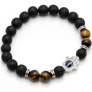 MEENAZ Bracelets for Men Boys Beads Bracelet for woman | Beads Bracelet Stretchable Mens Bracelet Reiki Crystal Feng Shui| Birthday Gift for Men Boys Anniversary Gift Husband beaded Stone Crystal