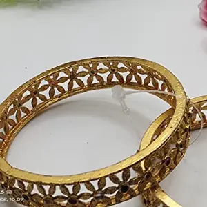 Generic Radhe Krishna Jewellers Golden Colored Bangle For Womens & Girls With Elegant Design (Dupli_Bangle-1)