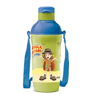 MILTON Kool Active 400 Plastic Insulated Water Bottle with Straw for Kids, 430 ml, Green, School Bottle, Picnic Bottle, Sipper Bottle, Leak Proof, BPA Free | Food Grade | Easy to Carry (Pack of 1)