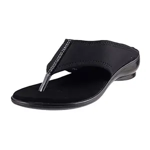 Metro Women's Black Fashion Slippers-4 UK (37 EU) (32-7662)