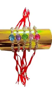 Craft and Toys (Set of 6) Rakhi for Brother and Bhabhi Chuda Bracelate for Bhabhi Lumba Bangle Rakhi with Kumkum and chawal Gift for Rakshabandhan (S258)
