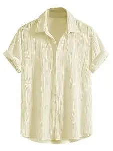 GRECIILOOKS Men Cotton Shirt | Casual Shirt | Stylish Shirt | Textu Shirt | Regular Fit | Formal Shirt | Solid Slim Fit