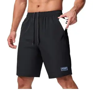 Mens Polyster Regular Fit Shorts for Gym,Sports, Boxer Shorts Regular Fit for Men Boys(Color Black_Size : M)