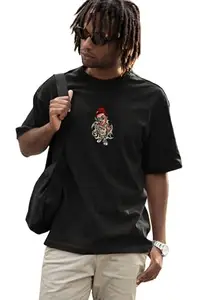 Generic Casual Cotton Tshirt for Men XL Size Black