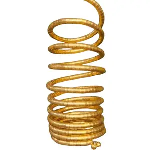 Shivarth Spiral Bangle Metal Jewelry Handmade Metal Jewelry Round Spring Band Adjustable Cuff Bracelet Boho Jewelry Gift For Women (Golden Spiral Bracelets Pack Of 1)