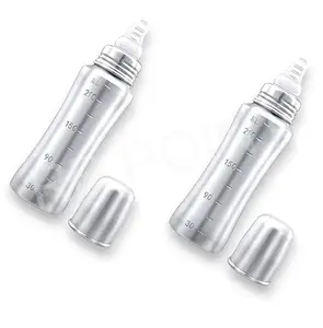 RB POINT Pack of 2 Pure Stainless Steel Feeding Bottle with (240 ml) and Spout Sipper New Born Baby/Toddlers/Infants for Drinks//Milk/Water