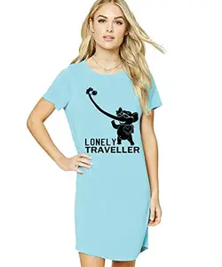 Stylish Cotton Blend Printed T-Shirt for Women | Casual Wear | Soft & Comfortable Fabric | Trendy Short Sleeve (Blue_Small_Pack of 1)#4479