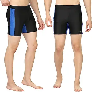 Boldfit Swimming Shorts for Men Black Swimming Costume for Men Swimming Trunk for Men, Boys Easy Adjustable Swim Suit for Men Breathable, Quick Drying Shorts for Swimming, Running Sports Shorts -M