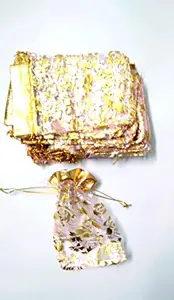 Fashion connection Gift Organizing Pouches Return Gift Candy Silver Coin Pouch (Pack of 50 Pcs) Two Color