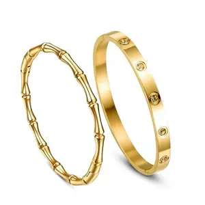 MIAMI bracelet for women Stylish Bangles for women Adjustable Anti Tarnish Bracelet for girls 2 rose gold Kada for Women Accessories Anti Tarnish Jewellery Stainless Steel Cuff Bracelet gifts Combo