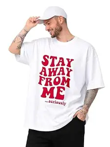 ENCIGER Men Oversized Cotton T-Shirt | Drop Shoulder Graphic Printed Loose Fit Casual Streetwear Tee for Men