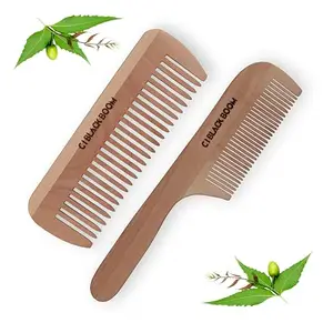 C I Black Boom Neem Wooden Hair Comb Healthy Haircare For Men & Women | (Co3 and Co5)