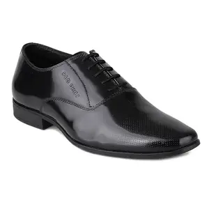 Red Chief Black Genuine Leather Formal Derby Shoes for Men