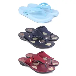 Women's Comfortable Sandal,Casual Lightweight Sandal for Everyday Wear | D_(COMBO-3)-1975-1973-1974-7-EURO-38