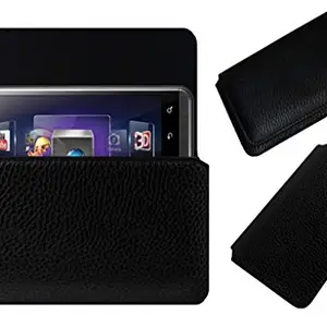 ACM Horizontal Leather Case Compatible with Lg Optimus 3D P920 Mobile Cover Carry Pouch Holder Black