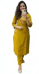 ROMAN HOME Cotton Printed Straight Short Length Kurti for Women, Top Dress for Ladies and Girls pak of i PIS.