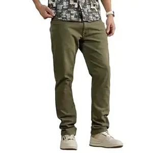 WROGN Men's Cotton Stretch Jeans | Solid Design | Slim Fit