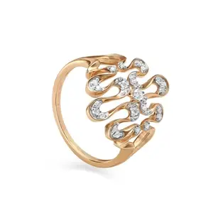 Mia by Tanishq Twisting Tide 14 Kt Gold & Diamond Finger Ring (553023FCZMAA092HD000016, 2.937)