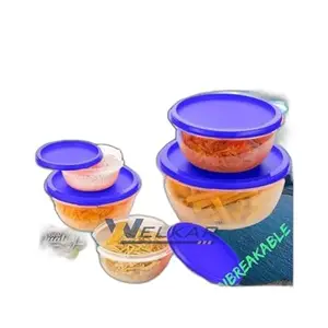 Kitchen Container |250+450+800+1400+2500 ml| Stackable Refrigerator Organizer for Fresh Food Storage | BPA-Free Kitchen Solution Transparent Food Storage Stackable frid|Design - 464for Home