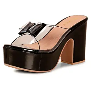 Denill High Heel Sandals for Women (Black, numeric_7)