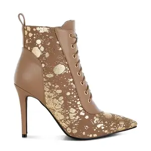 London Rag Abstract Pattern Lace-Up Ankle Boots