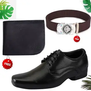 Latest Formal Shoes/Party Shoes/Shoes Combo with Free Wallet & Belt for Men and Boys (BAZAAR717_AXR-TC-1001) Multicolor