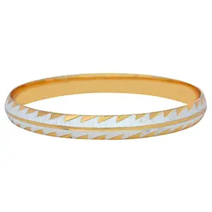 Memoir Dual tone Silver and Gold plated Brass Kada, for Men and Women (Size: 2.12)