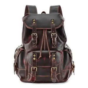 DUZBERRY LEATHER Multi Utility College Backpack – Stylish Laptop & Leather Bag for Men & Women | Adjustable Strap, Spacious & Durable for Travel, Work, School