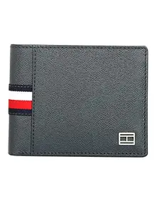 Tommy Hilfiger Alonzo Men Leather Passcase Wallet Navy