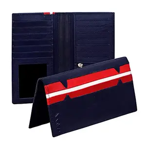 ABYS Genuine Leather Wallet for Men and Women (Navy Blue_3273BLRD)