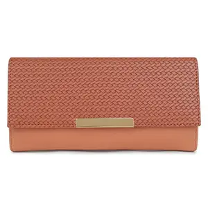 BAG PEPPER Bagpepper Wallet for Women Stylish Texture pu Leather Wallet for Women/Clutch for Women Daily use/Formal Purse for Women (Orange)