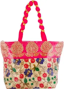 REEDOM FASHION Fabric Handbag for Women (Pink) (RF1591)-BZ