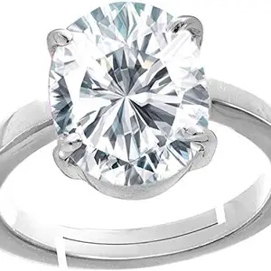 GEMS RIVER 13.25 Ratti 12.50 Carat Zircon Stone American Diamond Natural White Zircon Stone Purpose Ring Astrological Adjustable Ring for Man and Women