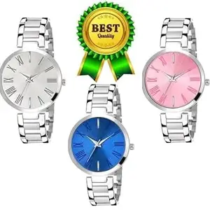 Gorgeous Analog Stainless Steel Strap Watch for Women Pack of 3(SR-900) AT-9001(Pack of-3)