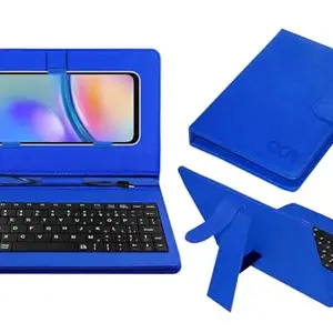 ACM Keyboard Case Compatible with Samsung Galaxy A05s Mobile Flip Cover Stand Direct Plug & Play Device for Study & Gaming Blue