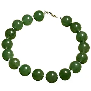 RRJEWELZ Aventurine Bracelet for Men & Women – 8mm Round Smooth Green Beads – 7 inch with Silver Plated Clasp – Healing, Fashion, Gift, Spiritual, Yoga|LCBR_RR_00905