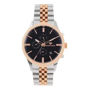 Mont Neo Men Quartz Black Dial Multi-Function Metal Watch 1049M-M1304