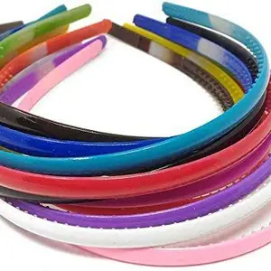 Styling success Plastic Multicolour l Hair Band for Men and Women (Pack of 12)