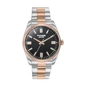 Sonata Poze Quartz Analog Black Dial Metal Strap Watch for Men-SP70033KM01W