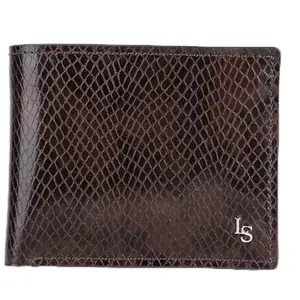 LOUIS STITCH Brown Spanish Leather Wallet for Men | Bifold Wallet Purse with 3 Card Slots, 2 Cash Compartment and ID Window | RFID Protected Genuine Leather Minimalist Slim Purse (LSWL-01-SNDTBB)