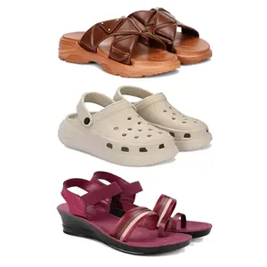 Women's Comfortable Sandal,Casual Lightweight Sandal for Everyday Wear | (COMBO-3)-1890-OO1-1962-5-EURO-36