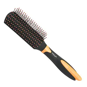 Vega Flat Hair Brush (India's No.1* Hair Brush Brand) with Sectioning Clip For Men and Women(E20-FB)
