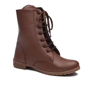 Walkfree Women Lace-up Boots, Women Footwear, Boots for women stylish latest, designer fashionable ideal for women, perfect for every special occasion (AM-6058-Brown-38)