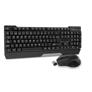 Wireless Keyboard and Mouse Combo | Membrane Keys with Retractable Stands | USB Plug & Play | Ergonomic & Comfortable Design | 1 Year Warranty (KB-0025, Black)