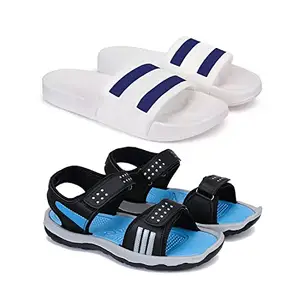 Bersache Bersache Chappal for Men Casual Slippers,Slides,Water Proof for Men Stylish Perfect FILP-Flops for Walking Slippers (Multicolour) (Pack of 2) Combo(MR)-3109-2224